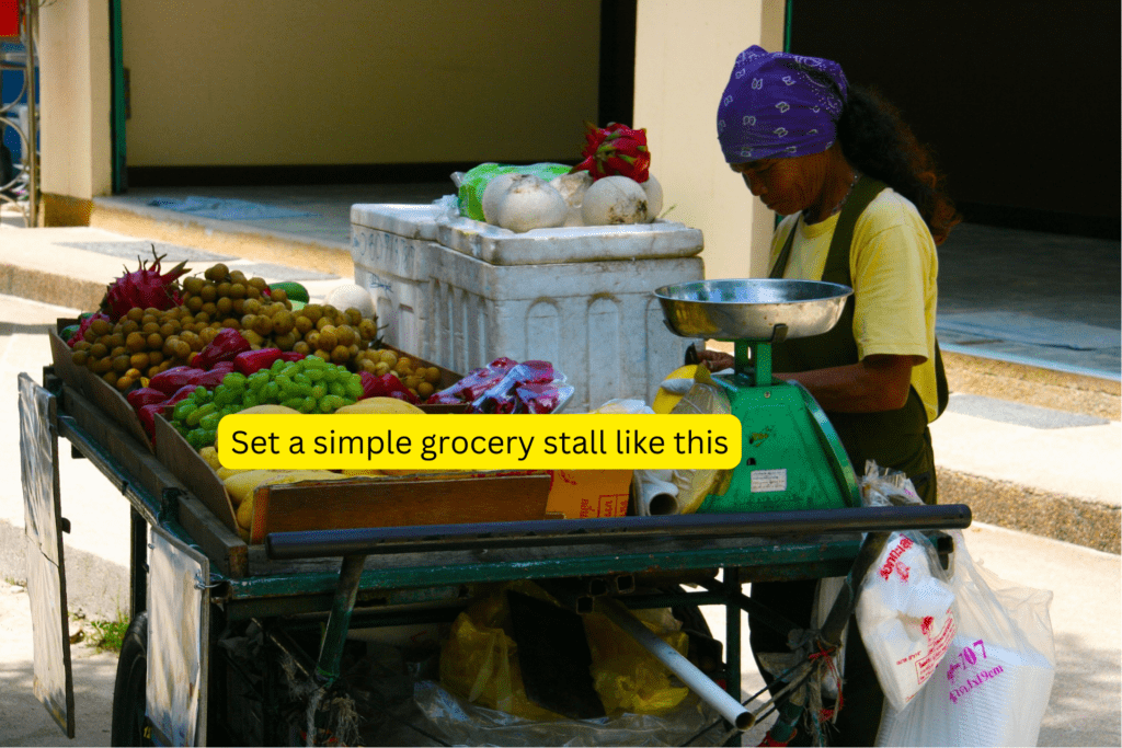 A small-scale grocery business in Kenya